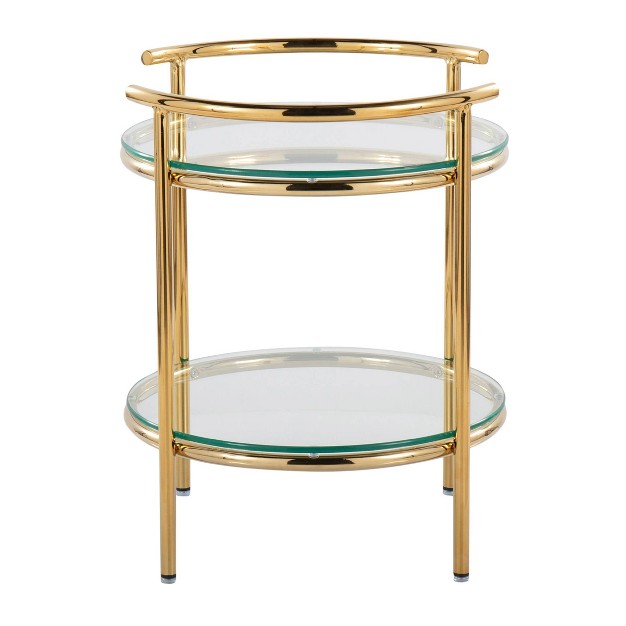 Rhonda Side Table Gold clear Glass Lumisource