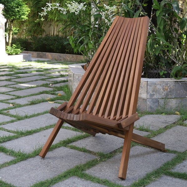 1 Piece Indoor Outdoor Acacia Wood Ergonomic Stylish Portable Folding Chair