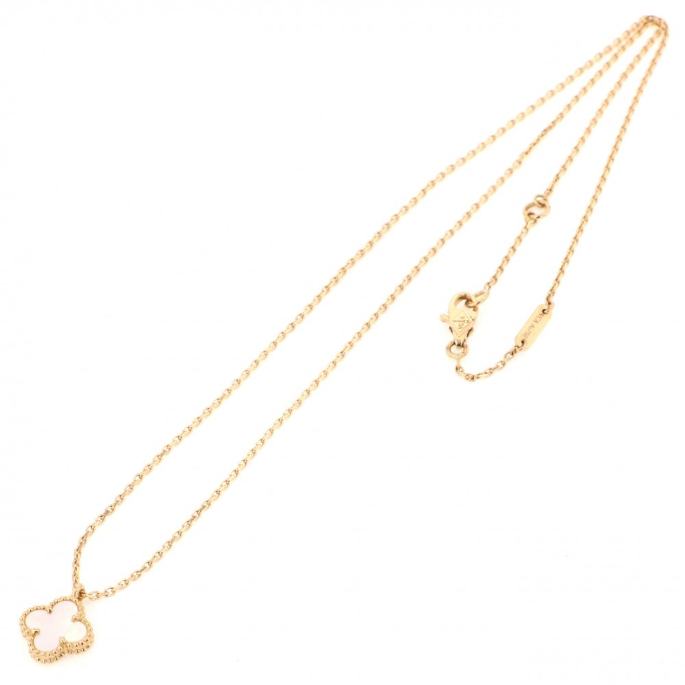 Van Cleef & Arpels Sweet Alhambra Necklace 18K Yellow Gold Mother of Pearl