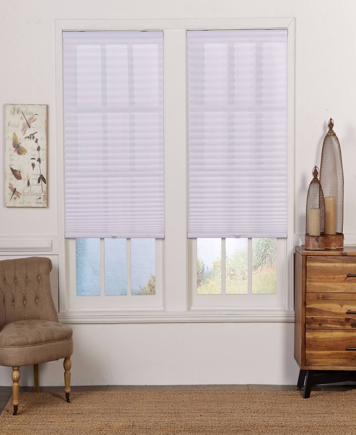 Cordless Light Filtering Pleated Shade, 48x64 - Camel