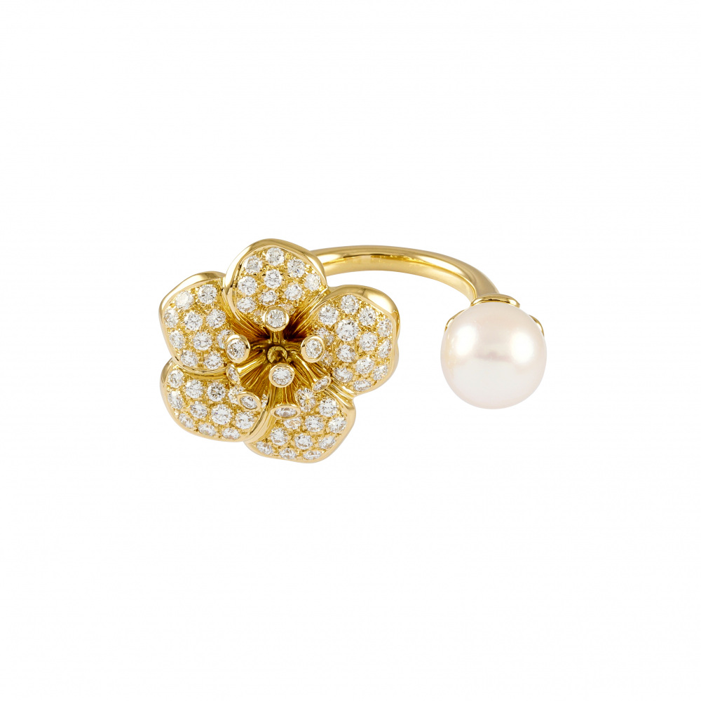 Van Cleef & Arpels Pearl Duo K18YG Yellow Gold Ring