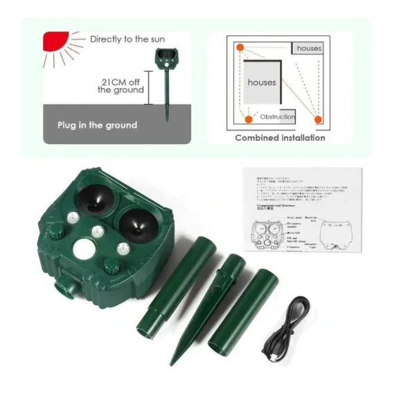Ultrasonic Cat Repeller -Solar Powered-Get Rid of Cat