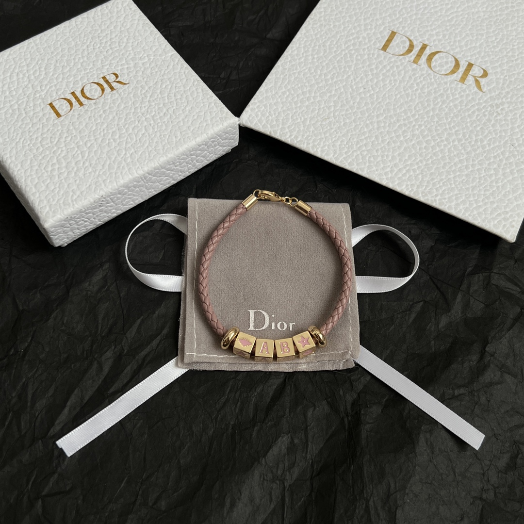 Dior Cowhide Leather Strap Bracelet - cnluxepick