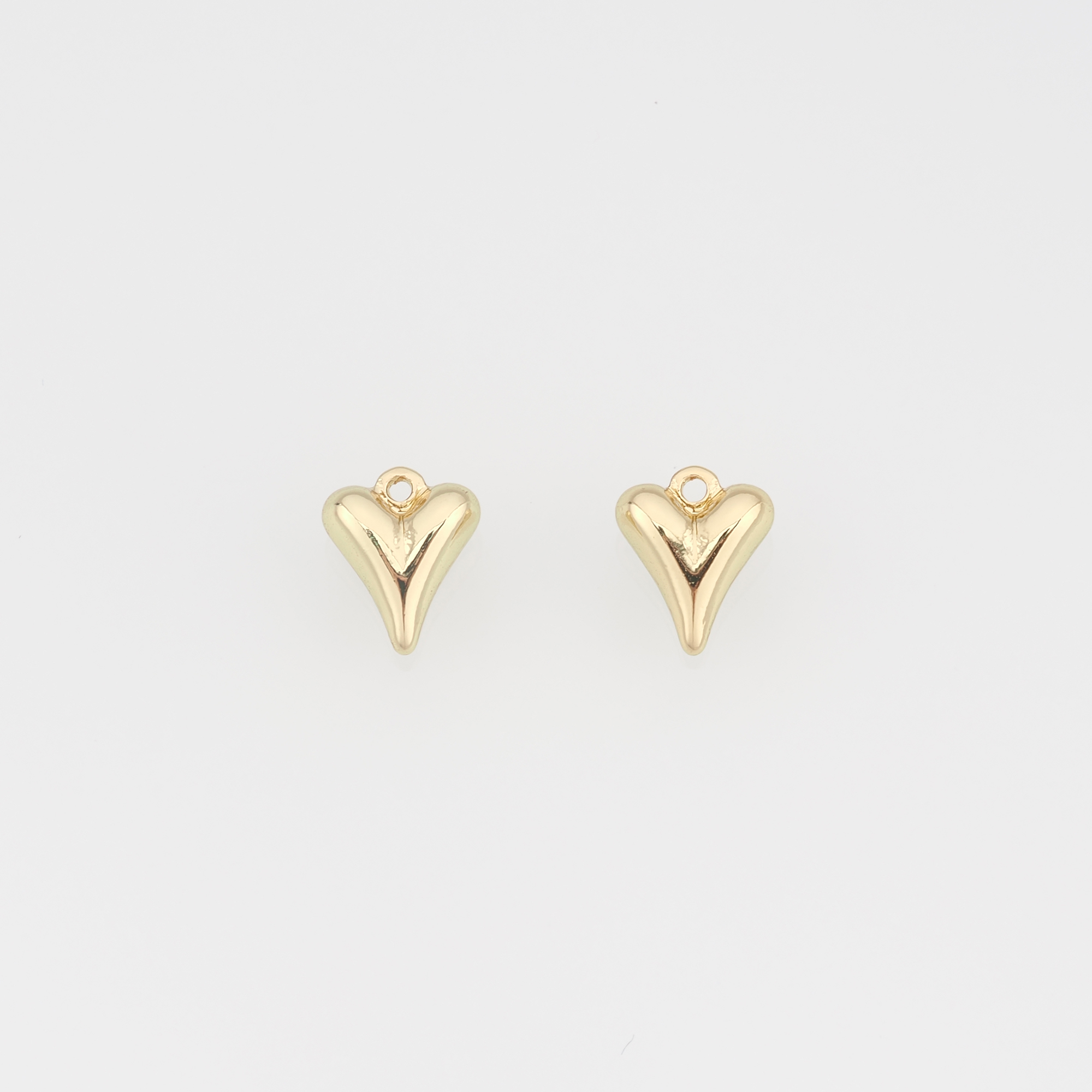 18K Gold Filled Heart Pendant,Heart Charm Earrings Necklace for DIY Jewelry Making Supply
