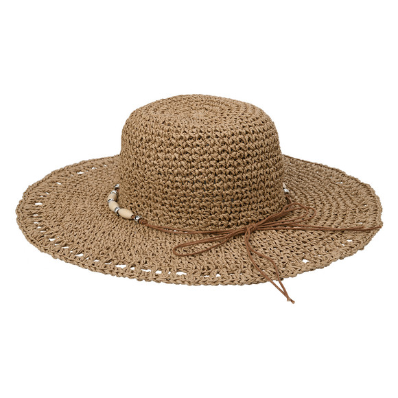 Gina Damen Strohhut mit Perlenband