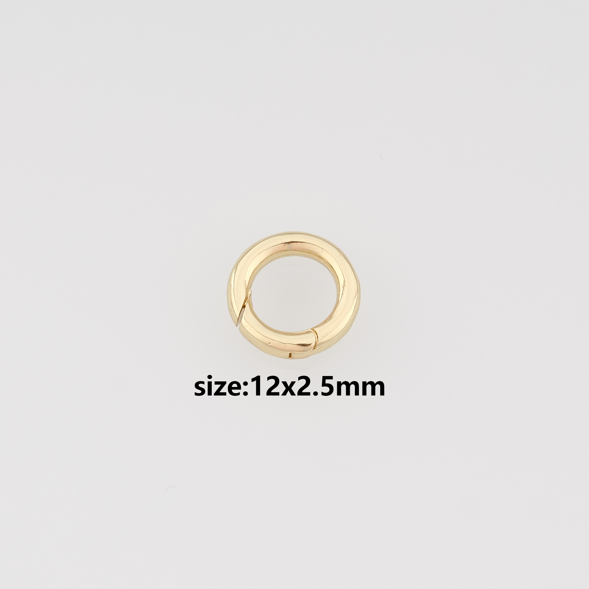 18K Gold Filled Round Spring Clasp,Push Gate Buckle Bracelet Necklace for DIY Jewelry Finding Necklace Bracelet