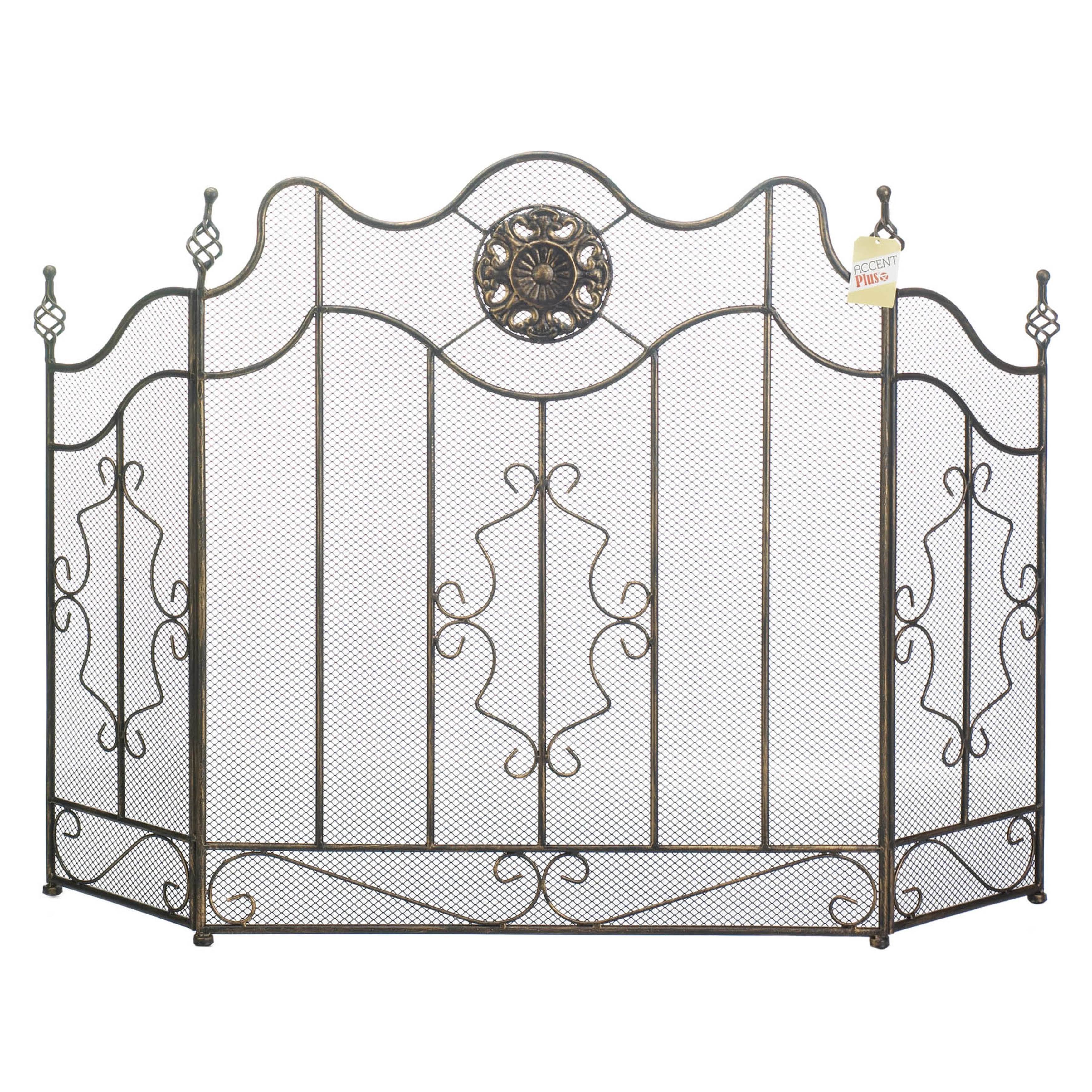 Zingz u0026 Thingz Tuscan-design Fireplace Screen, 4505039V, Black