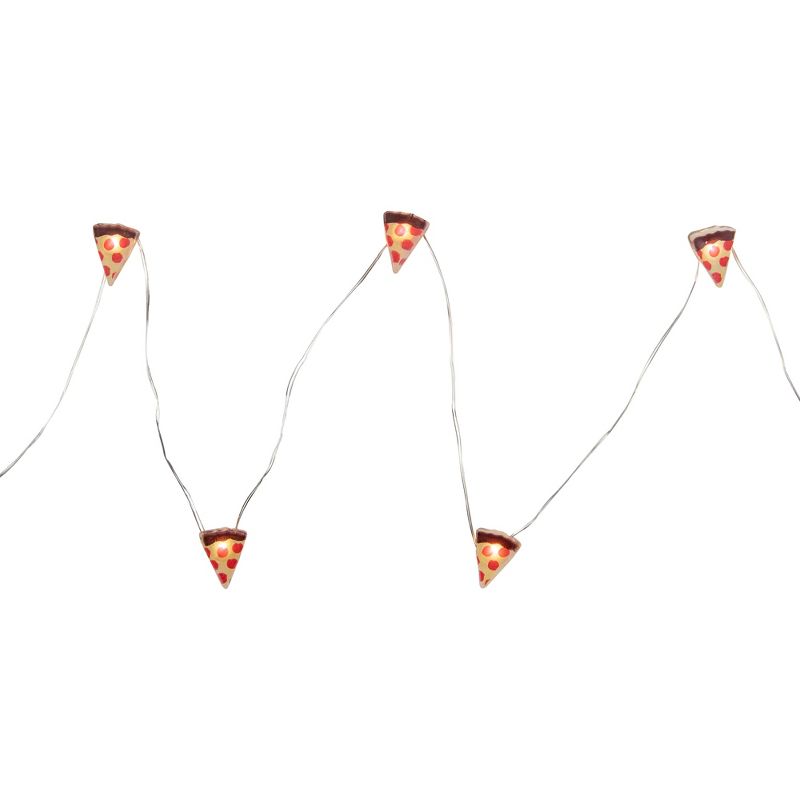 Northlight LED Pizza Fairy Lights - Warm White - 2.75' Silver Wire - 10pcs