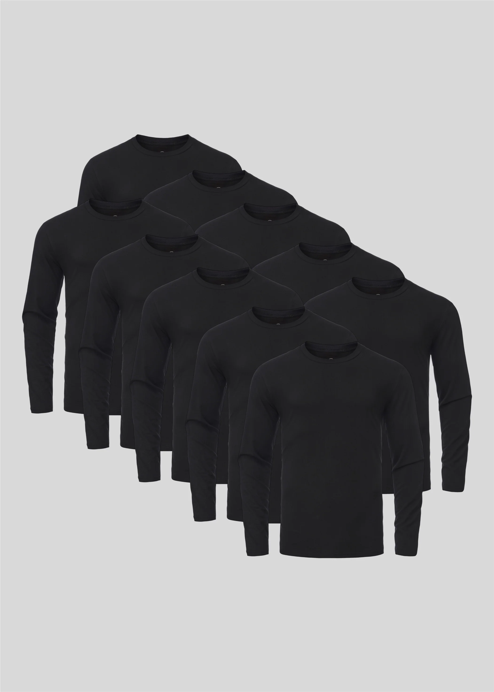 Schwarze Langarmshirts 10er-Pack