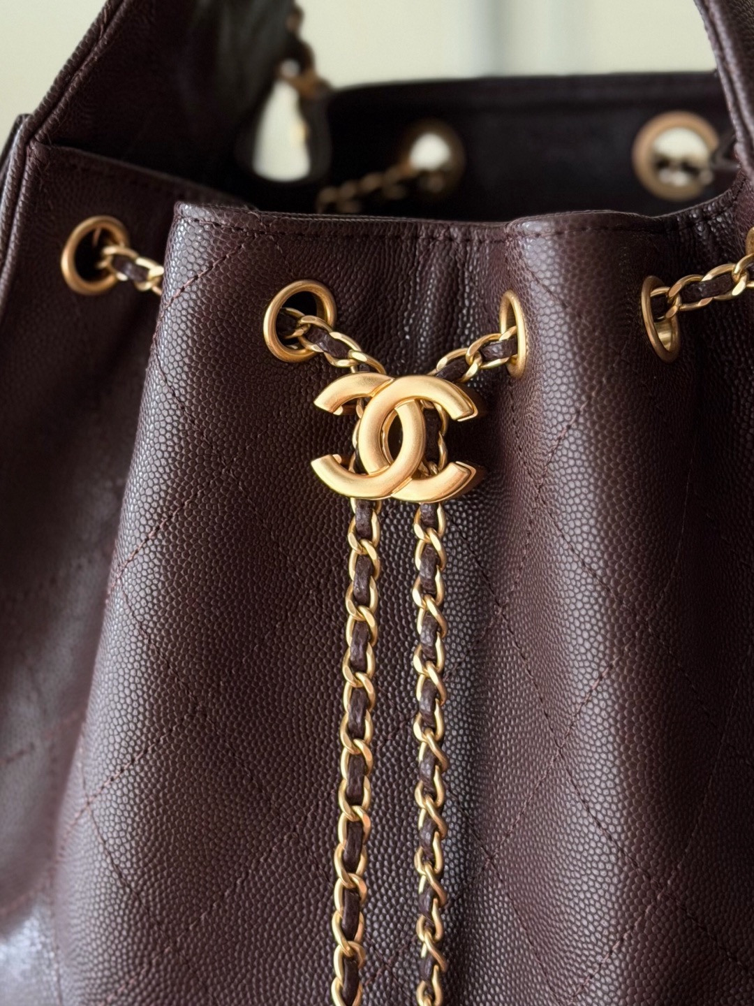 Chanel 25bag 25C Caviar leather white & gold small