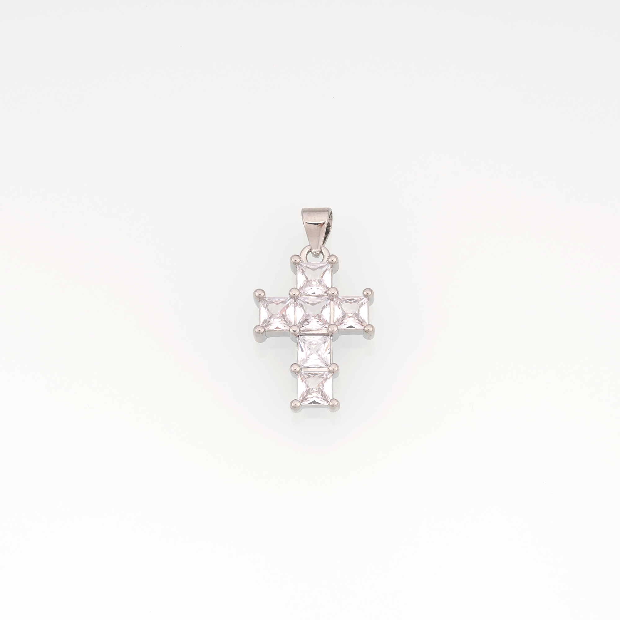 18K Gold Filled Cross Pendant,CZ Micro Pave Cross Charm Earrings Necklace for DIY Jewelry Making Supply