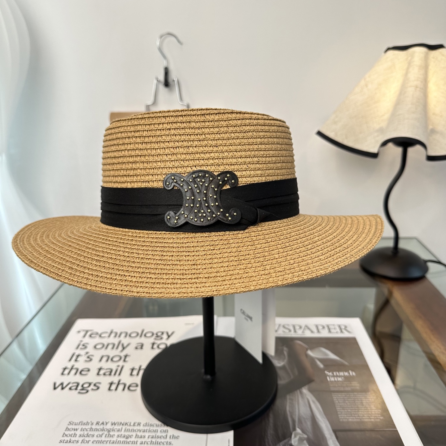 CELINE flat-top straw hat - cnluxepick