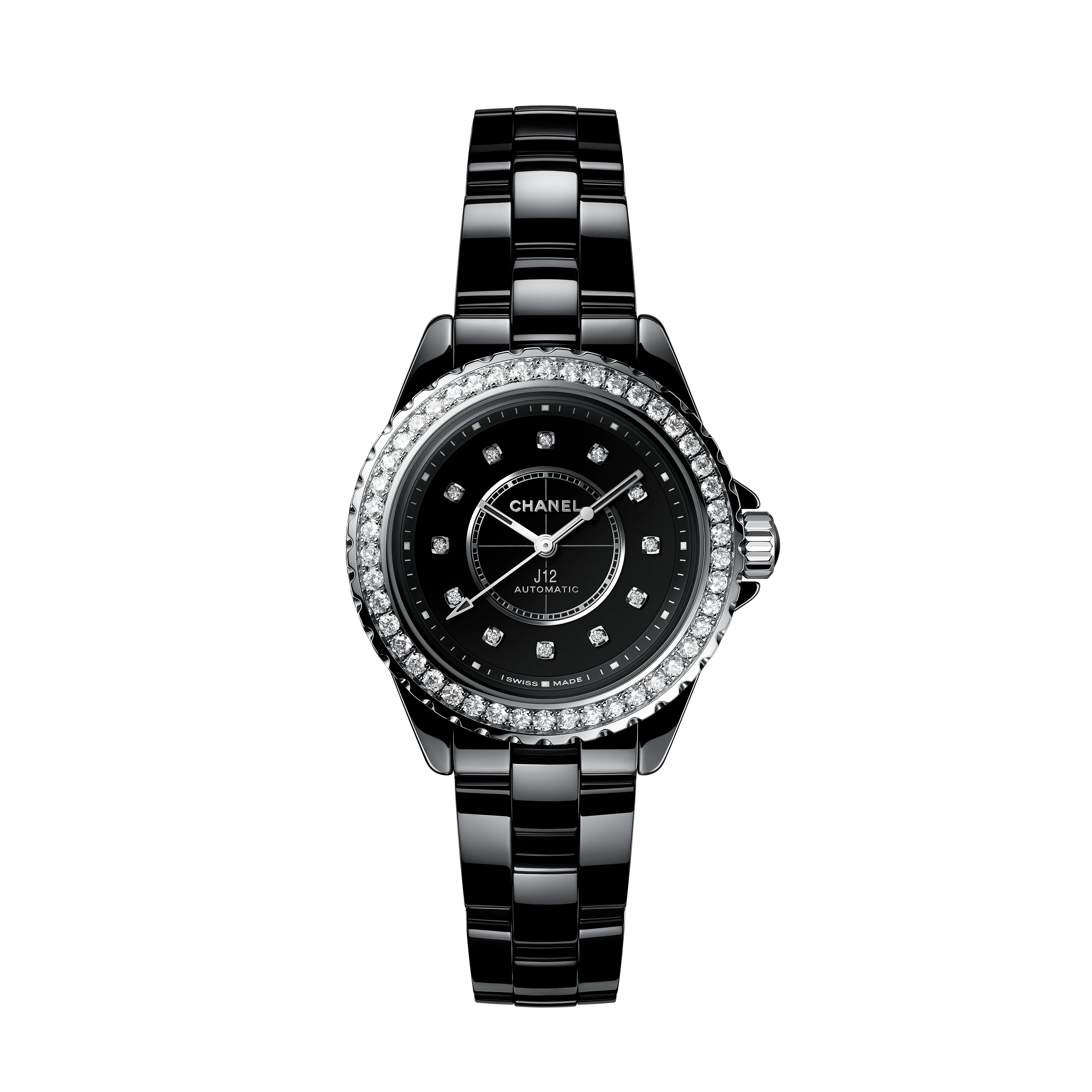 Chanel J12 Watch Diamond Bezel Calibre 12.2 – 33mm Black Dial