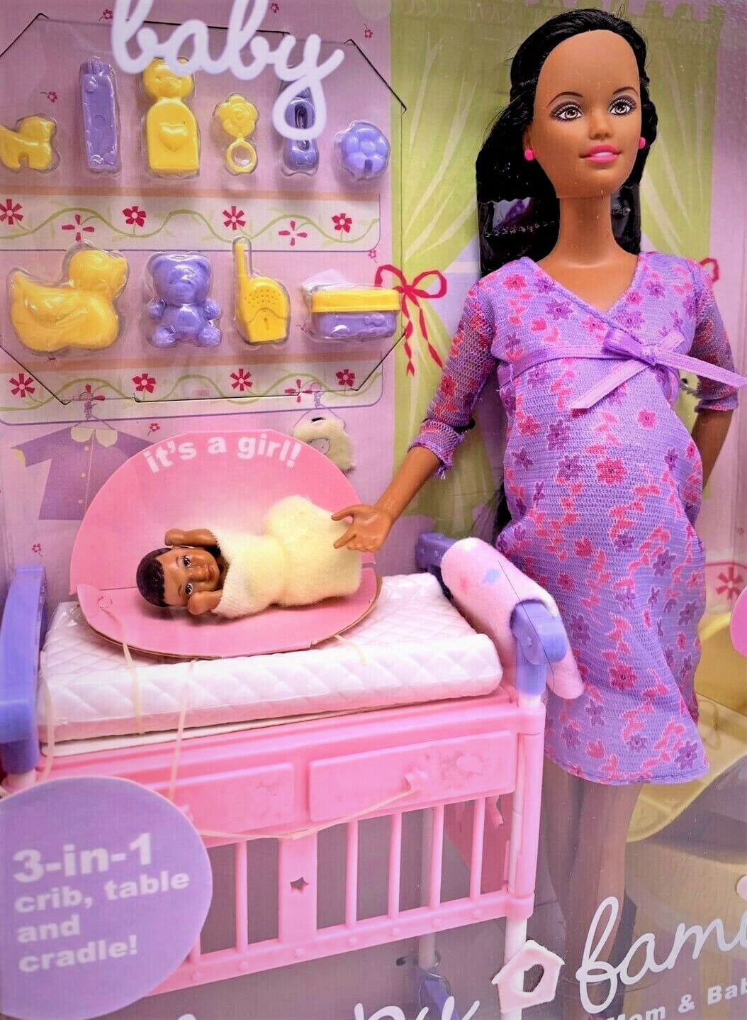 Barbie Happy Family Midge Mom & Baby Dolls African American 2002 Mattel 56664