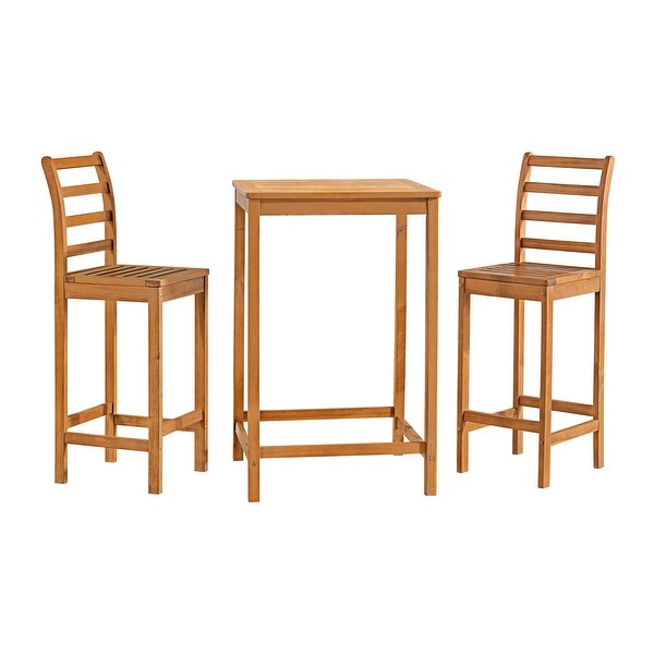Brandon Acacia Wood Outdoor Bar Height Bistro Set,Set of 3