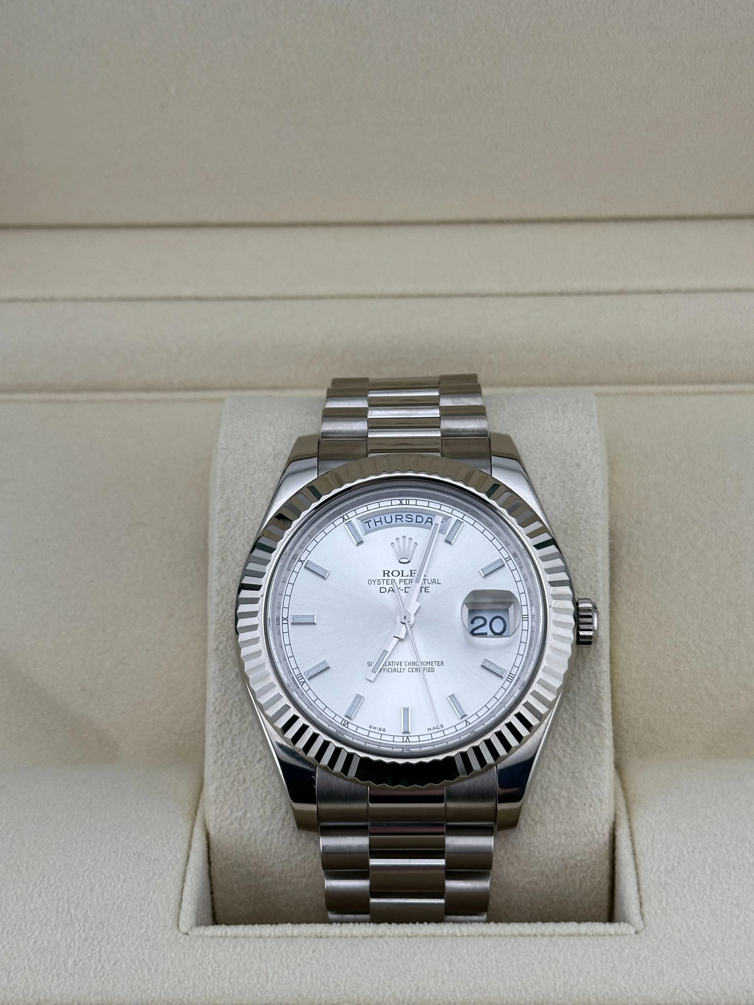 Rolex Day-Date 41 218239 White Gold Silver Dial (2022)