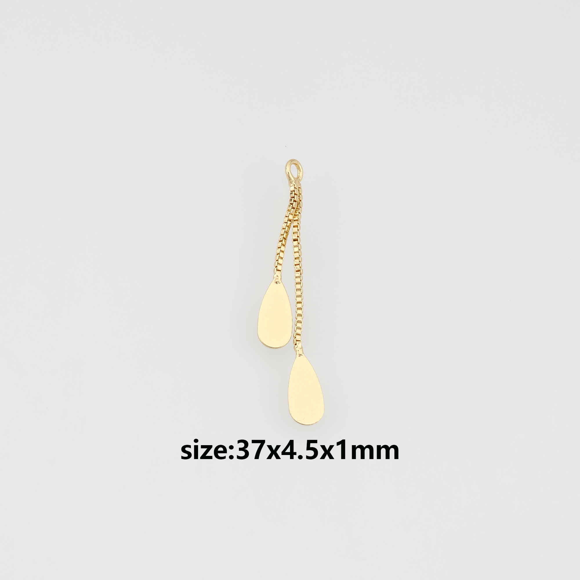 18K Gold Filled Teardrop Pendant,Tassel Teardrop Charm Earrings Necklace for DIY Jewelry Making Supply