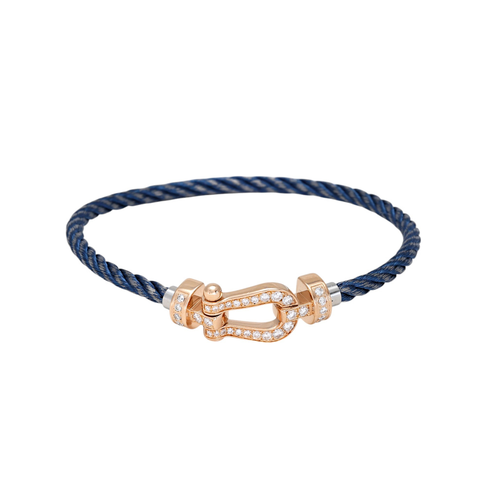 FRED Force 10 Mm Bracelet 18K Rose Gold & Stainless Steel Diamond 0B0074-6B1068