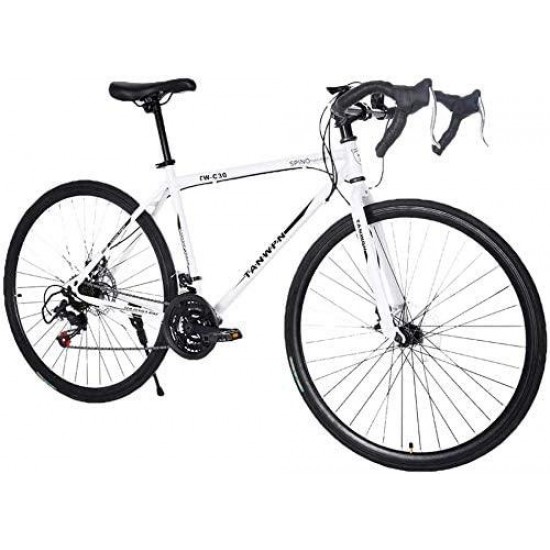 26in Road Bike -Shimanos Aluminum Full Suspension 3 Spoke Aluminum Wheels 21 Speed Disc Brakes, 700c