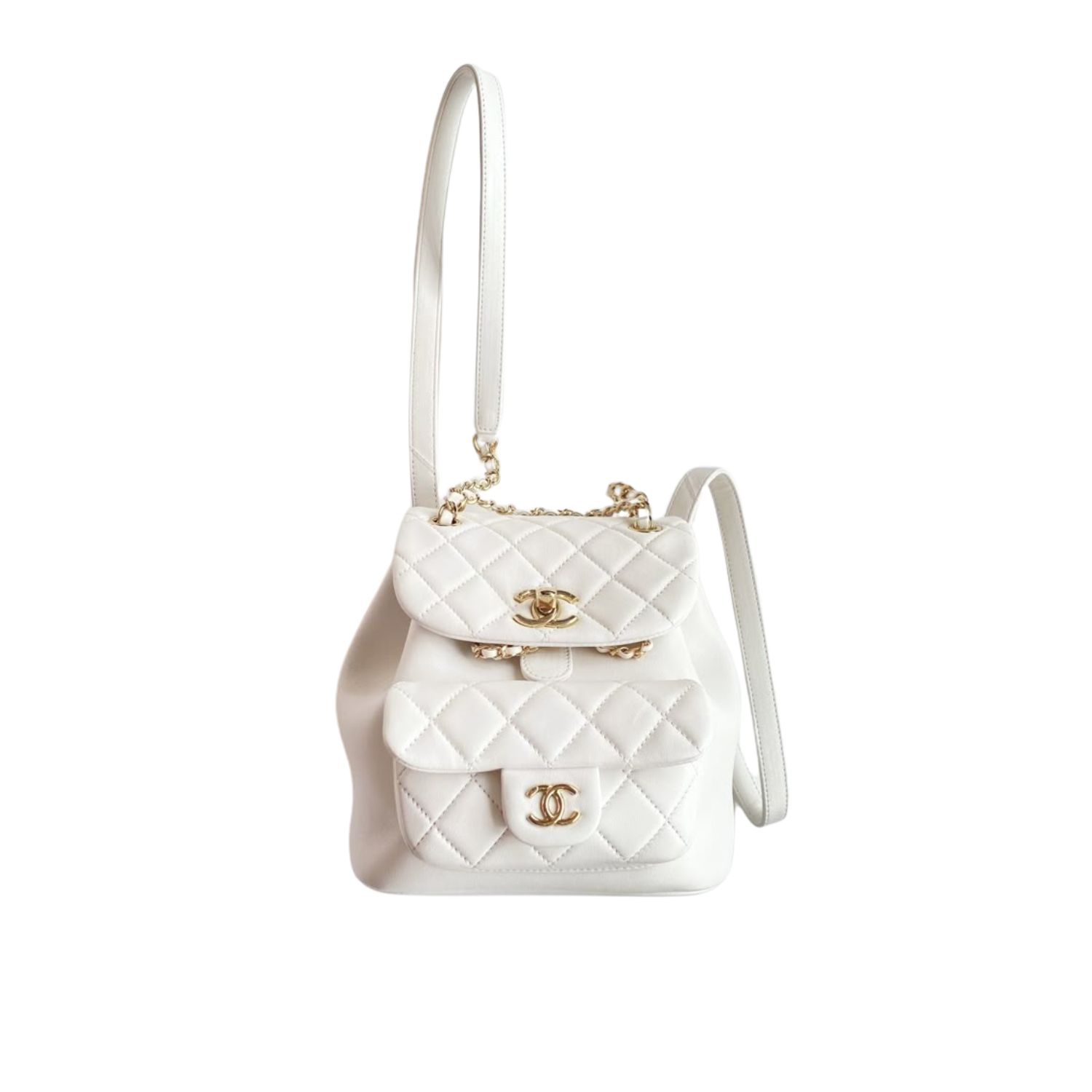 Chanel Mini Duma Backpack White 18.5Cm/ 7.3in