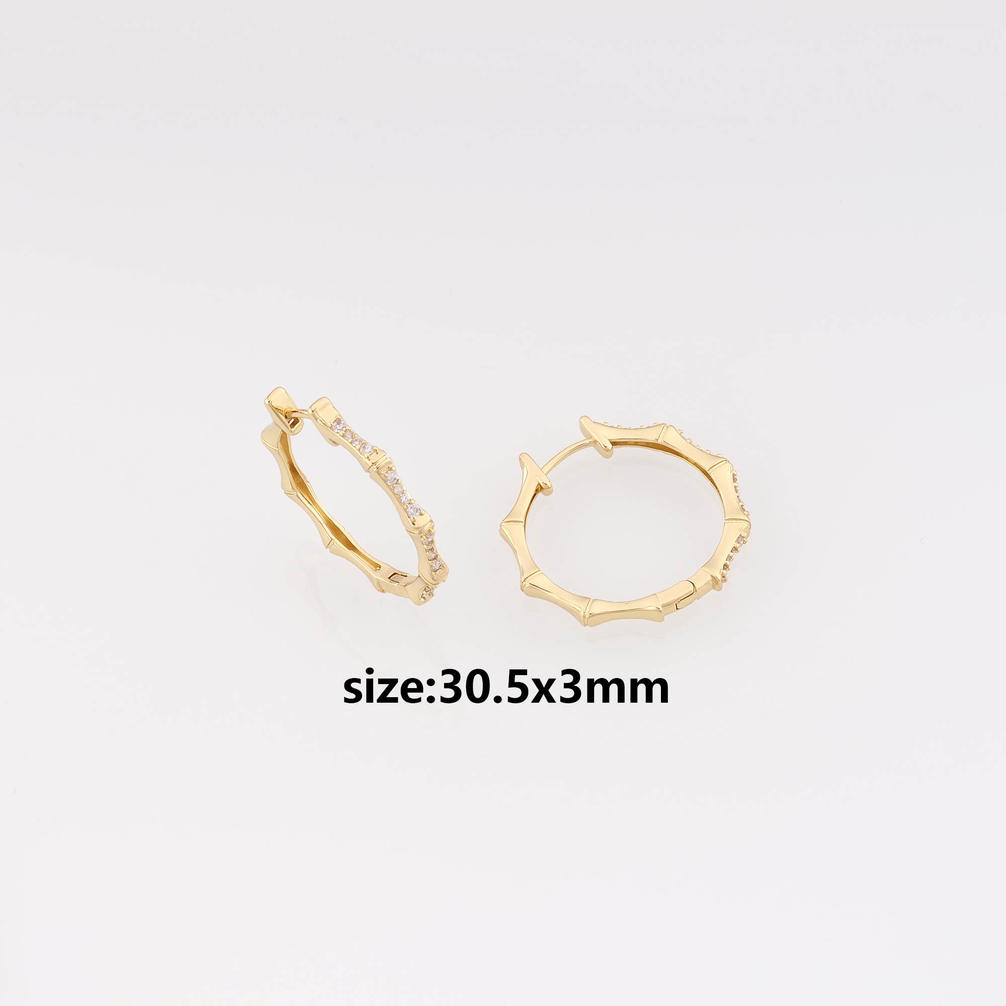 18K Gold Filled Bamboo Hoop Earrings,Minimalist Earrings,Gold Hoops,Dainty Hoops Huggie