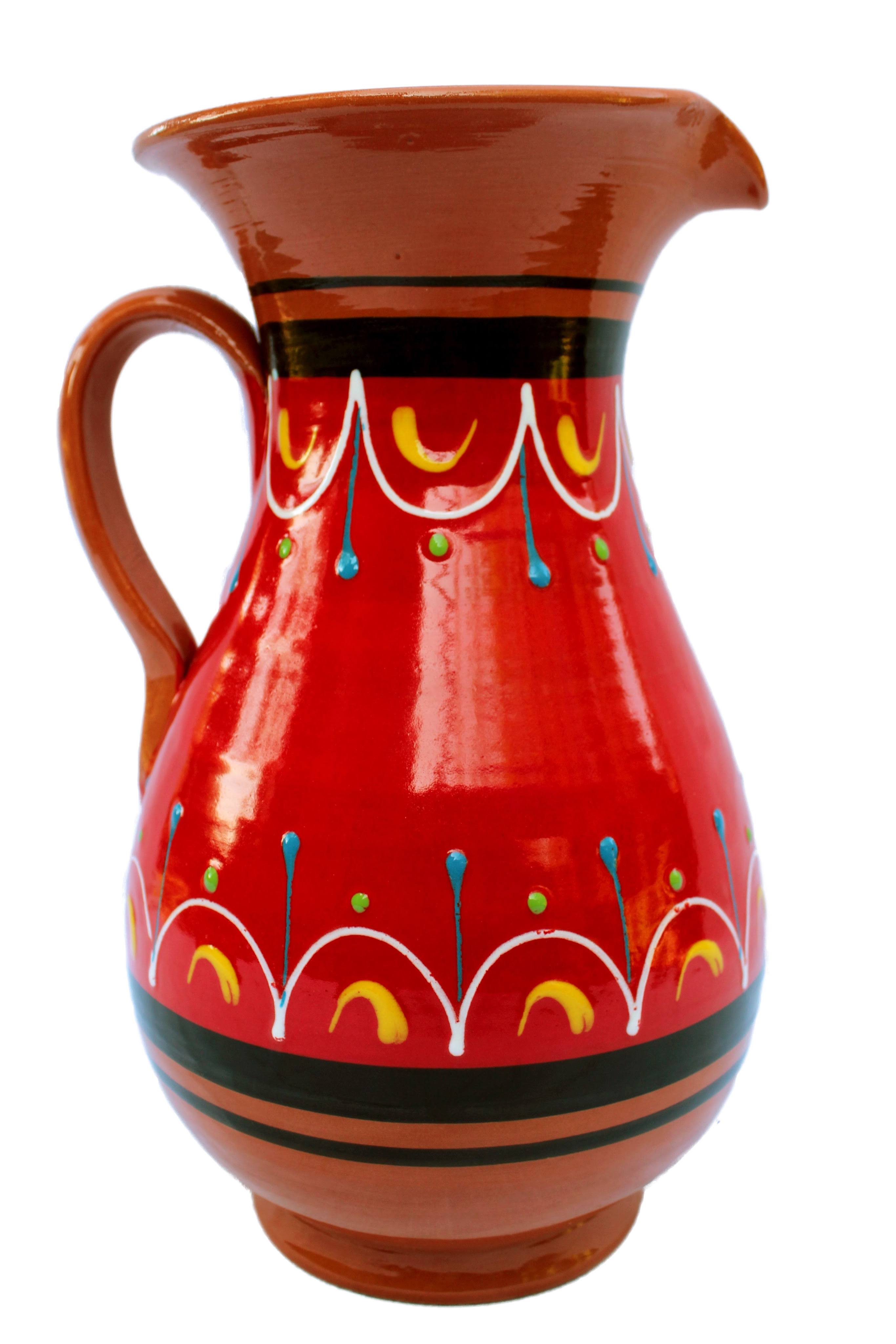Terracotta Red, 2 Quart Pitcher - Hand Painted from Spain