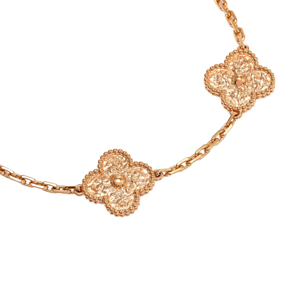 Van Cleef & Arpels Vintage Alhambra 5 Motifs Bracelet 18K Rose Gold VCARN9T300