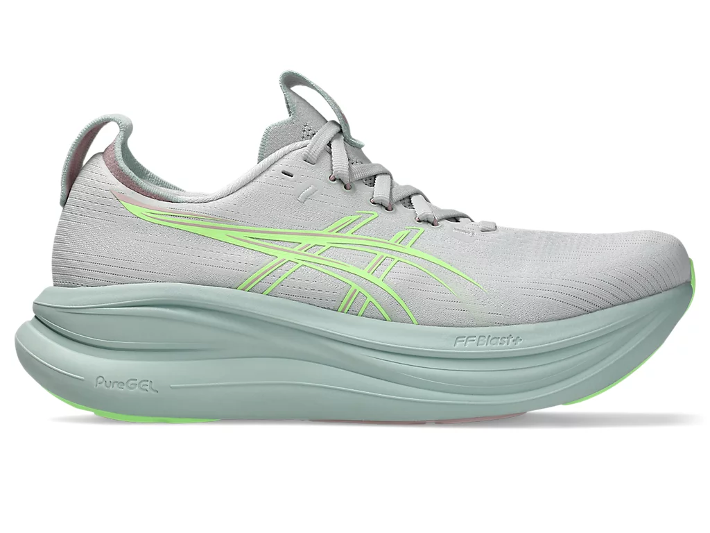 ASICS GEL-NIMBUS 28 Running Shoes CLOUD GREY/ILLUMINATE GREEN 1012B899-020