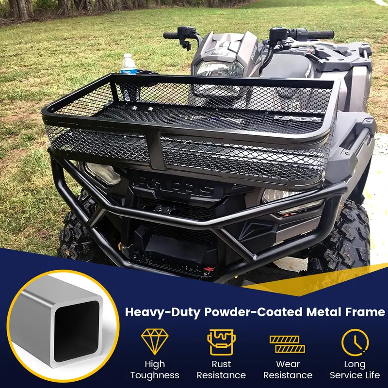 Universal ATV Front Cargo Rack – 36.5″L x 17.5″W x 6.5″H Steel Frame