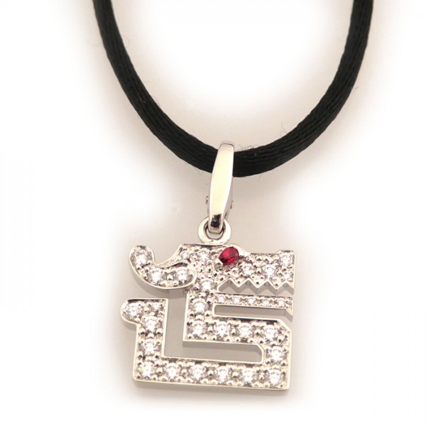Cartier Dragon Pendant Top K18WG White Gold Necklace Diamond