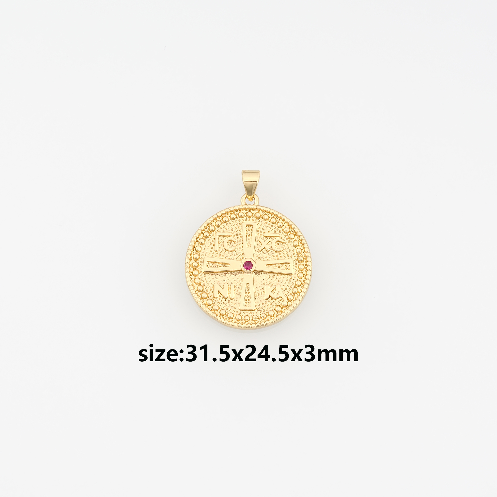 18K Gold Filled Cross Pendant,Religious Charm Earrings Necklace for DIY Jewelry Making Supply