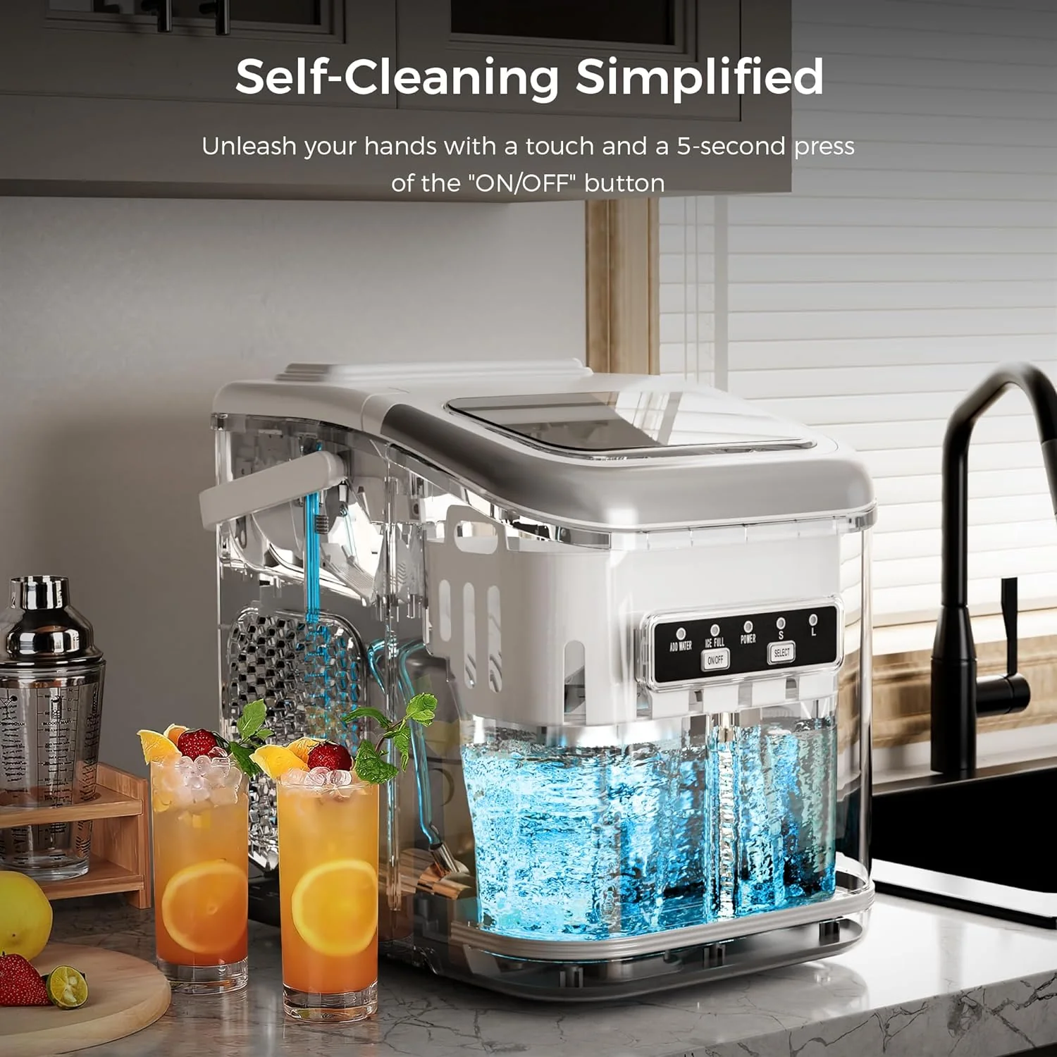 Countertop Ice Maker 9 Bullet Ice Cubes in 6 Mins,  Z5812K