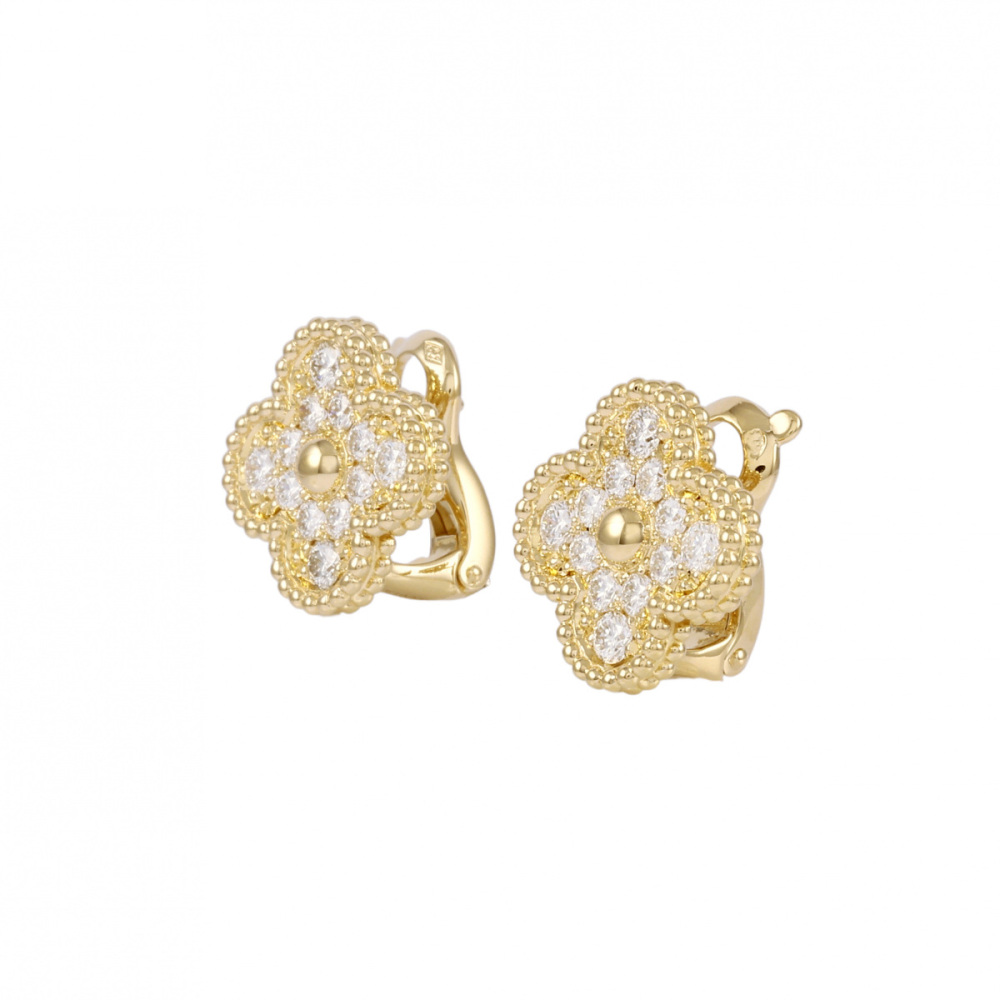 Van Cleef & Arpels Vintage Alhambra Earrings 18K Yellow Gold VCARA44700