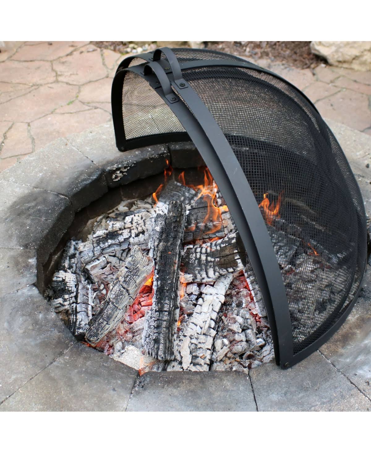 Sunnydaze Easy Access Fire Pit Spark Screen, 40-Inch