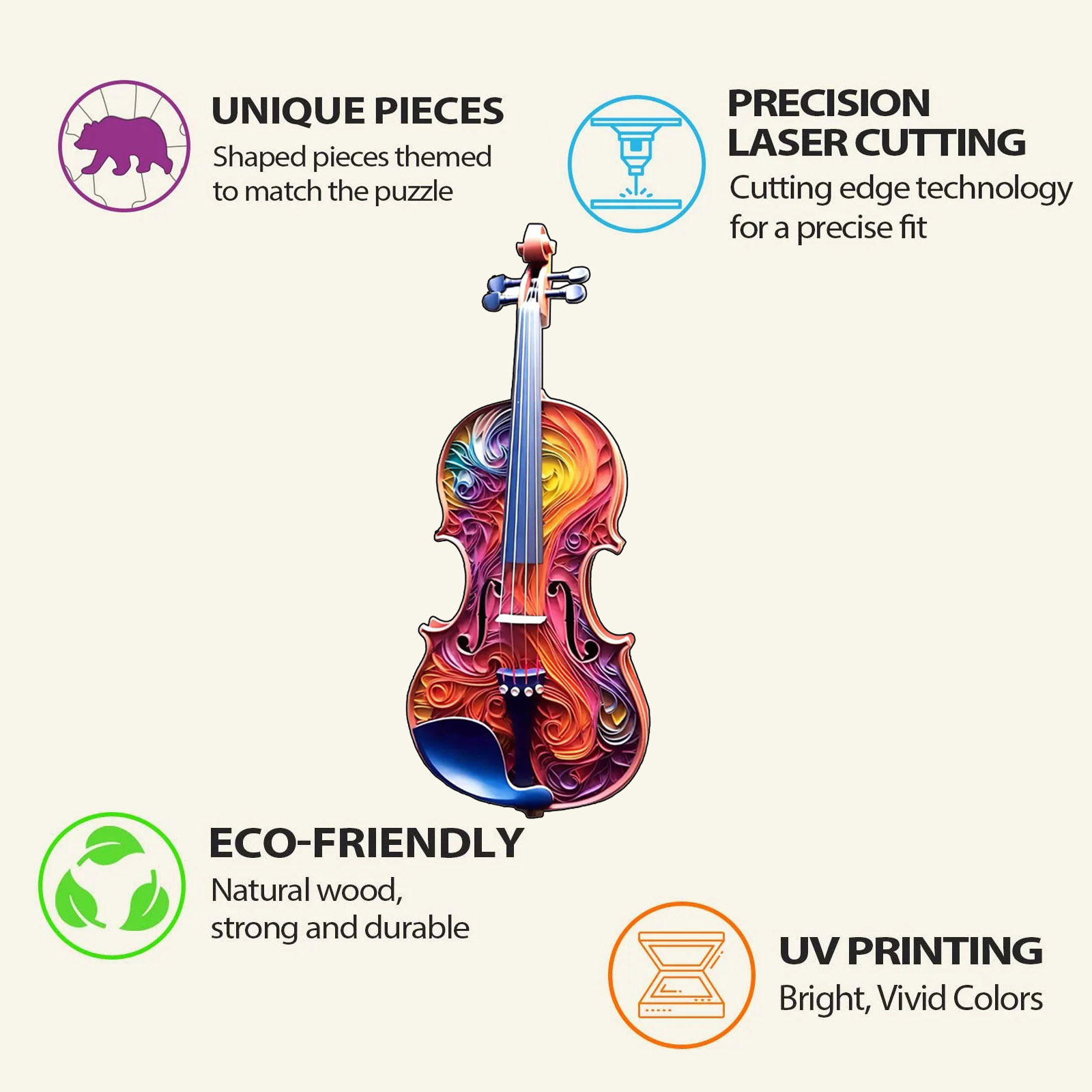 Wooden Animal Puzzle-Lovely Guitar