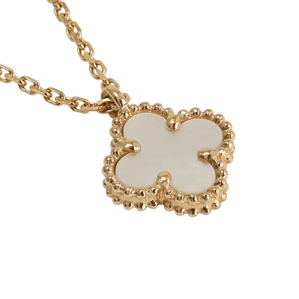 Van Cleef & Arpels Sweet Alhambra Necklace 18K Yellow Gold Mother of Pearl VCARF69100
