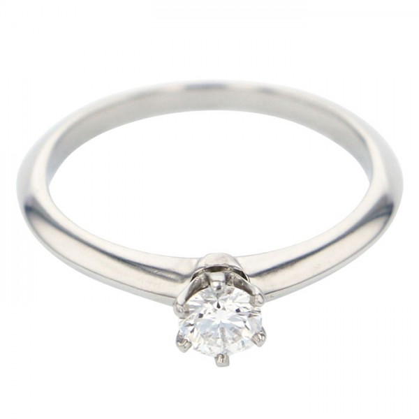 Tiffany & Co. Solitaire 6 Nail Ring Platinum Diamond