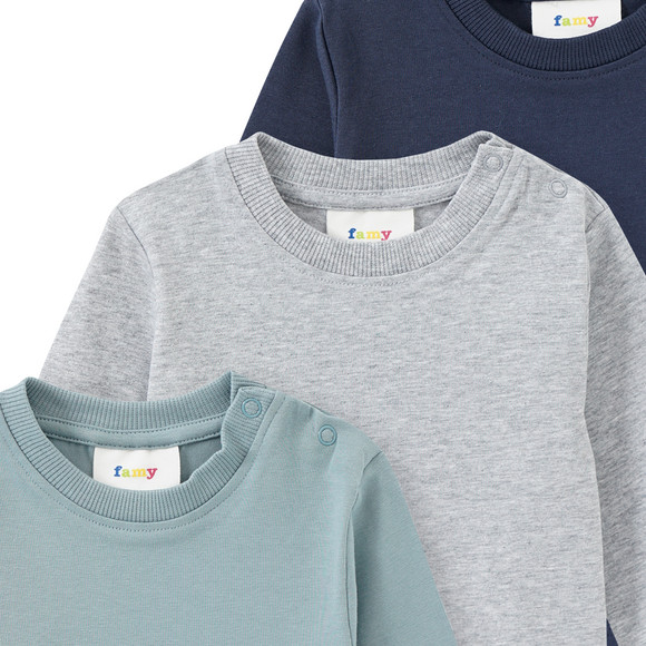 Famy 3 Baby Langarmshirts im Basic-Look