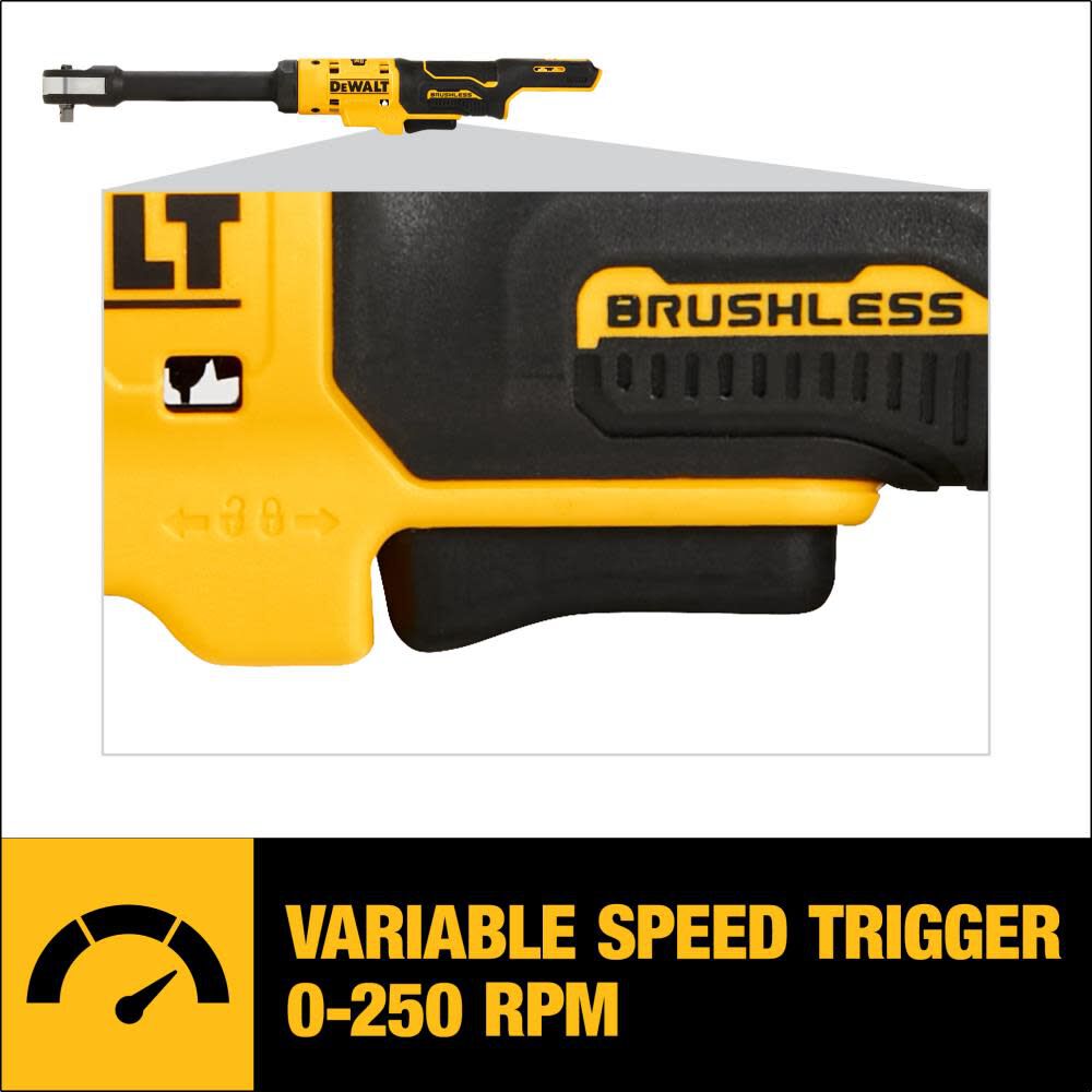 DEWALT XTREME 12V MAX* 3/8″ Extended Reach Ratchet Brushless Bare Tool DCF503EB