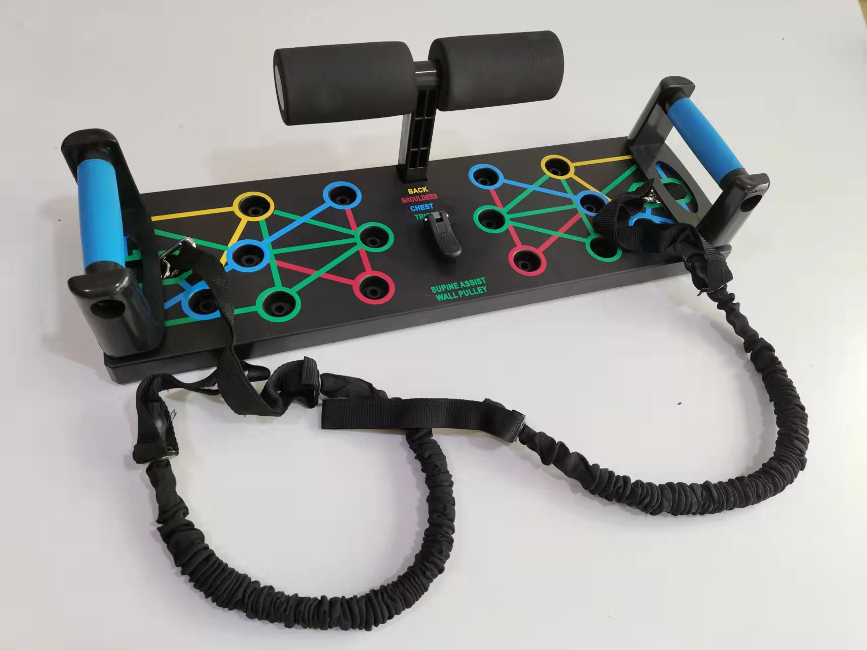 9 in 1 Push Ups Stands Rack Board with Latex Resistance Bands