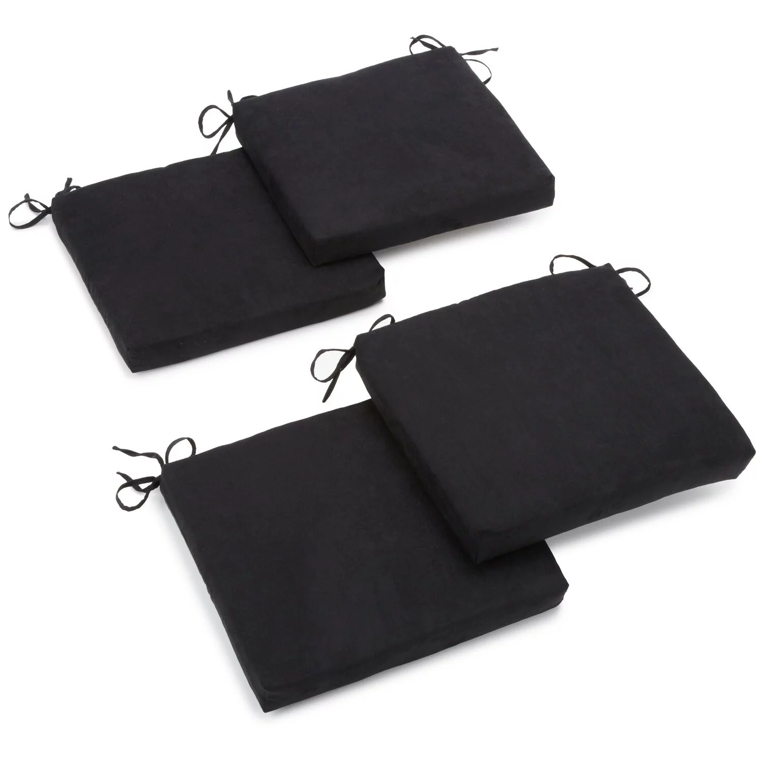 Blazing Needles 93454-4CH-MS-SG 20 x 19 in. Solid Microsuede Chair Cushions, Sage Green - Set of 4