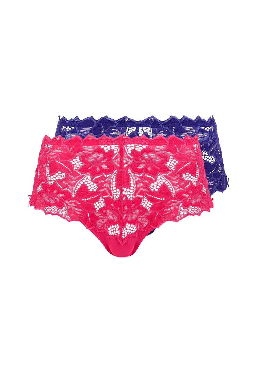 Lot de 2 culottes Arum Rose Rose Fluo & Bleu Royal