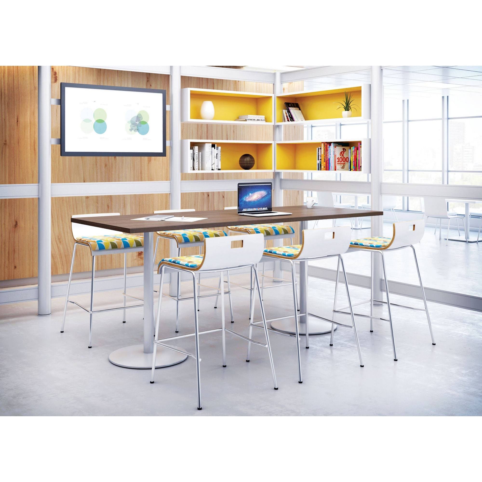 Jive Low Back Barstool Avocado Fabric Seat White - KFI