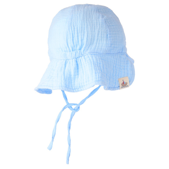 Topomini Baby Musselin-Mütze mit Nackenschutz