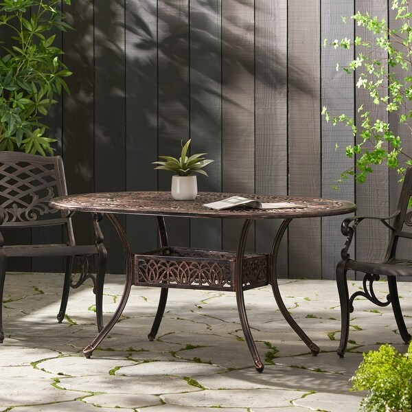 Aluminum Dining Table,Shiny Copper,Assembly Required