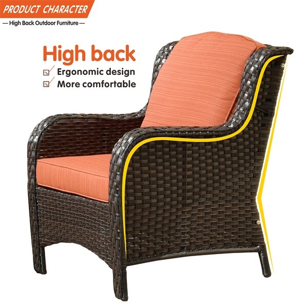 OVIOS 6piece Conversation Wicker Sectional Set with Table