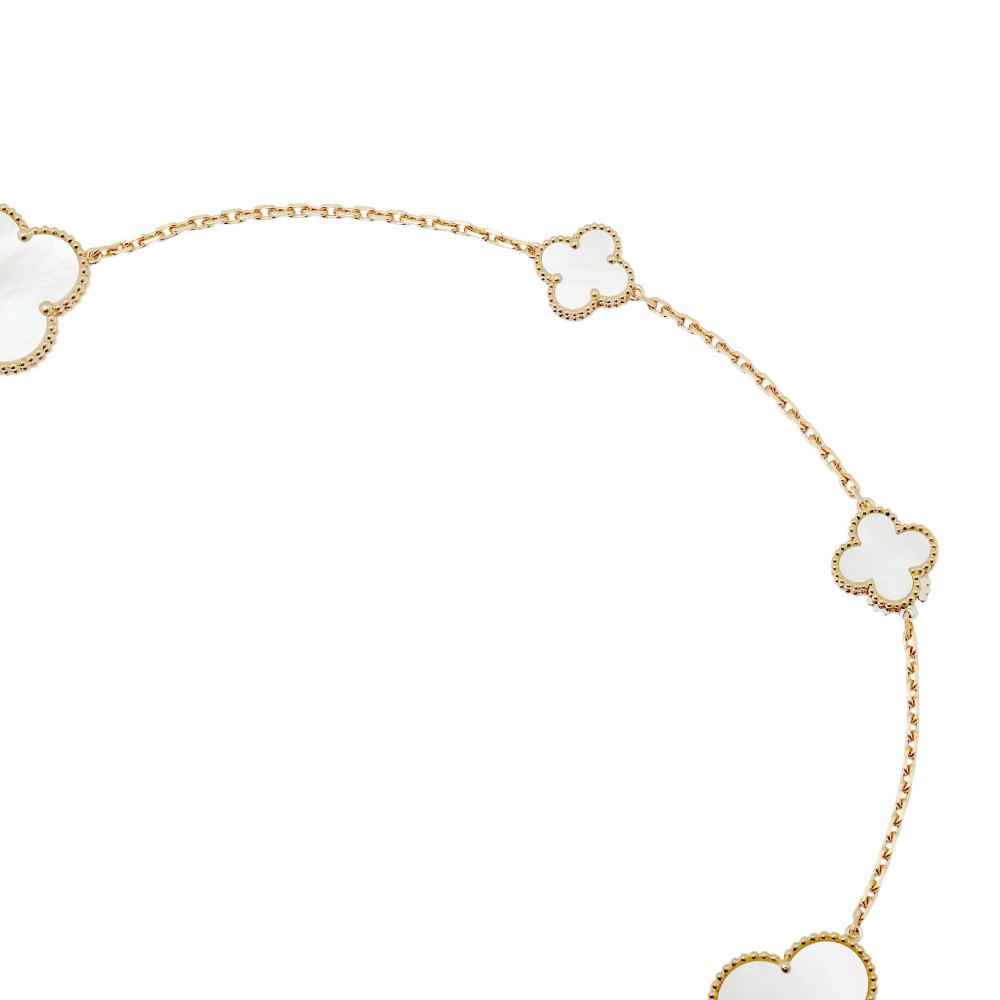 Van Cleef & Arpels Magic Alhambra Necklace 11 Motifs 18K Yellow Gold Mother of Pearl VCARD79500
