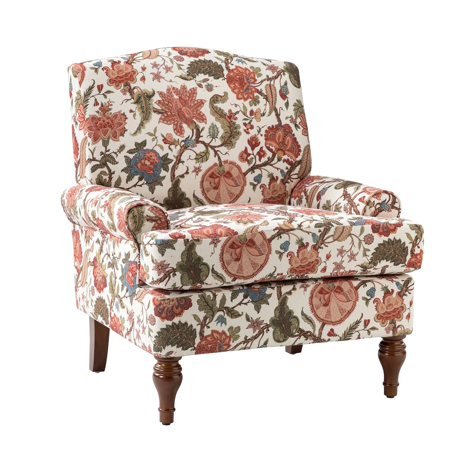 HULALA HOME Dani Wooden Upholstered Armchair with Recessed Arms by  RED