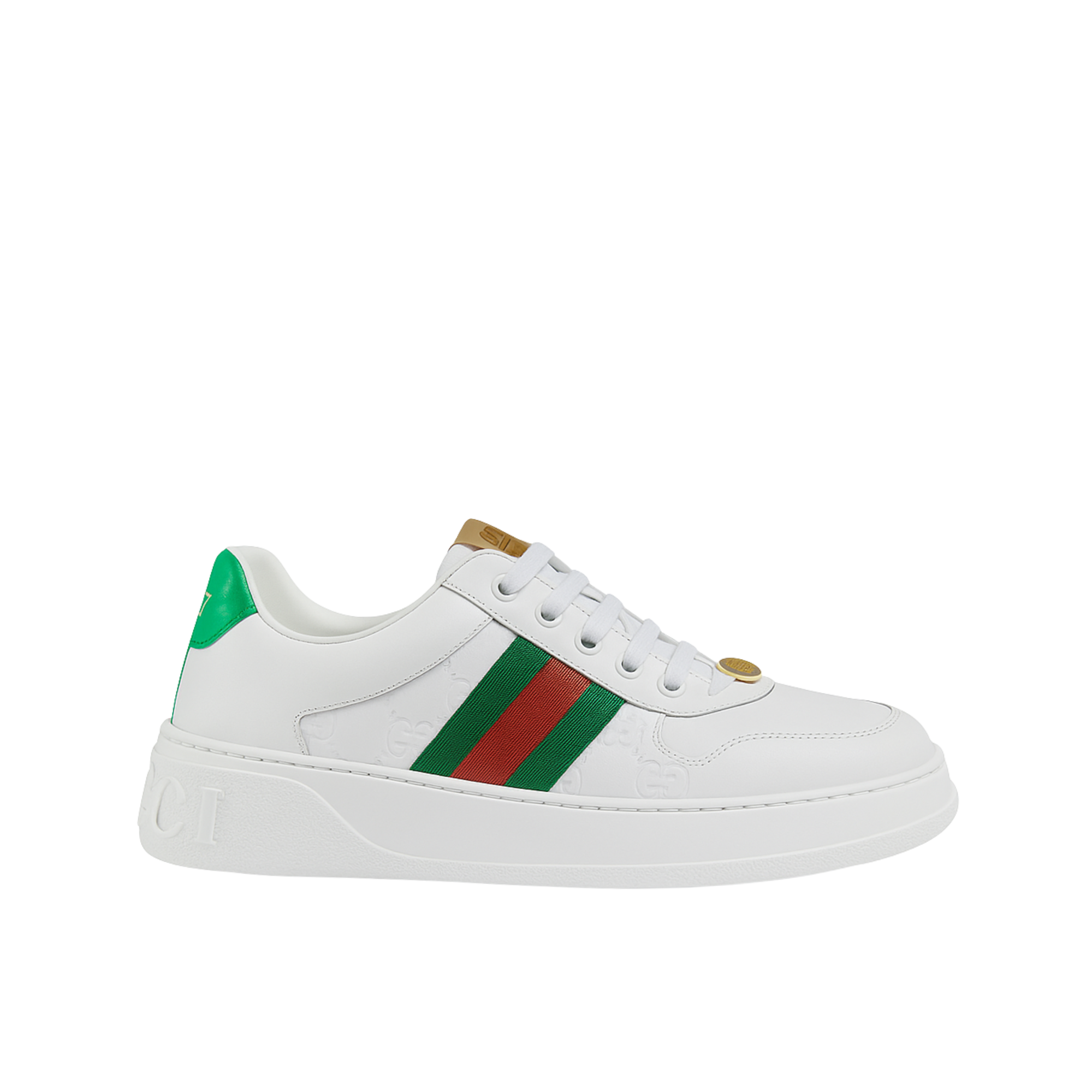 Gucci Screener Sneaker With Web White