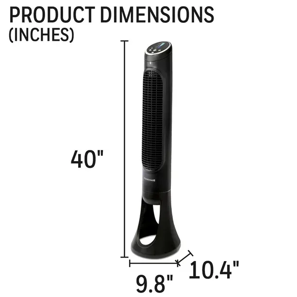 Honeywell QuietSet Oscillating Whole Room Tower Fan, HYF290B, Black